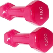 Vinyl Coated Dumbbells Weights Pair Gym Fitness Biceps Muscle Exercise 0.5-6 Kg Dumbbells - 0.5公斤粉紅色 - 查看 2