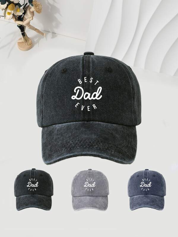 1pc Dad Printed Baseball Cap, Washable & Adjustable Hat, Fashion Breathable Versatile Outdoor Sun Protection Cap, Holiday Gift