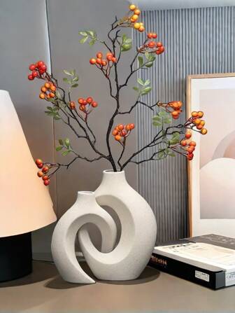 2 pièces de série créative de couple de vase de décoration de maison, combinaison de grande et moyenne taille ornement de table d'intérieur, convient pour la décoration d'intérieur, peut être utilisé dans les quatre saisons