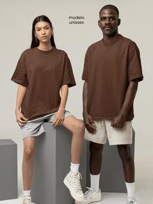 Oversized T-Shirt Turtleneck Streetwear Cotton Urban Style Workout Casual Black  And Brown Printed - Chocolate Brown - View 3