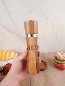 Customizable Personalized Wooden Salt & Pepper Grinder, Solid Wood Grinder, Kitchen Gift, Personalized Small Rosewood Salt & Pepper Mill, Gift, Practical Kitchen Tool, Useful Item, Thanksgiving/Labor Day Gift, Unique Creative - Primary Color - View 3