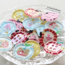 10/20pcs Cute Printed Transparent Colorful Apple Shape 4-Hole Buttons, DIY Sewing Buttons, Decorative Buttons For Clothing, Phone Cases, Phone Straps, Hair Accessories - Multicolor - View 19