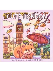 1pc CUTE LONDON: Coloring Book For Adults And Teens, Super Cute Designs Of Cozy,Release Emotions And Relieve Anxiety | Ideal Gift For Holidays And Special Occasions Back To School Coco Gifts Toys For Girls And Boys Teen Kids Toys - Multicolor - View 2