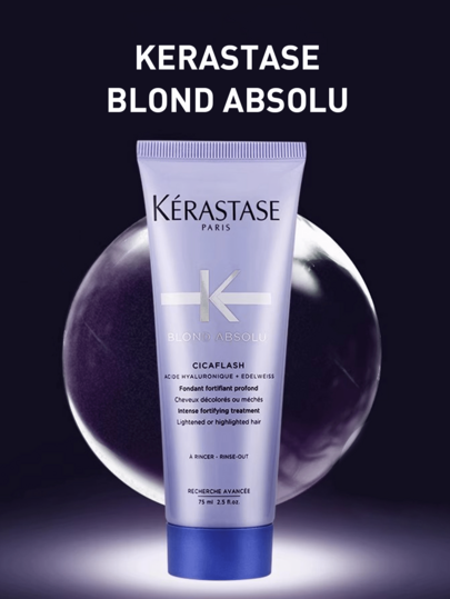 Kérastase BLOND ABSOLU CICAFLASH Conditioner 75ml, Repairs Damaged Hair, Deeply Hydrates, Smooths Cuticles, Enhances Shine, Softens Hair From Roots To Ends, Lightweight Repair For Color-Treated & Dry Hair, Infused With Hyaluronic Acid And Snowflower Extract, Brightens Color, Restores Softness, Fresh Floral Fruity Fragrance, High-Powered Moisturizing, Long-Lasting Radiance, Luxurious Hair Care, Repairs Damaged Strands, Restores Shine.