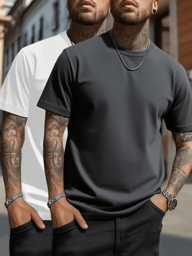 2pcs/Set Men's Summer Round Neck Short Sleeve T-Shirts, Suitable For Outdoor Casual Wear
