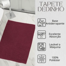 Non-Slip Bath Mat 40 X 60 Super Absorbent Soft Noodle Ball Various Colors - Burdeos - Ver 3