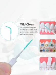 100/40/20/1 Stück Zahnseide Bürste, Interdentalbürste, Mini Zahnseide Bürste, Zahnpickelbürste mit weichem Gummi, Mundpflegebürste, nicht schädlich für Zahnfleisch und Zahnschmelz, tragbar, geeignet für Essen und Dating zur Mundhygiene