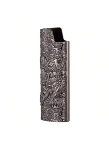 1pc Coiled Dragon 3D Embossed Lighter Case, Pixiu 3D Embossed Lighter Case, Suitable For BIC J6 Full Size Lighters - Fashionable And Durable Explosion-Proof Metal Lighter Case, Windproof Minimalist Vintage Durable, Metal Lighter Shell, Button Closure, Compact And Lightweight, Non-Slip Design, Explosion-Proof, Suitable For Lighters And Matches - Pixiu - View 16