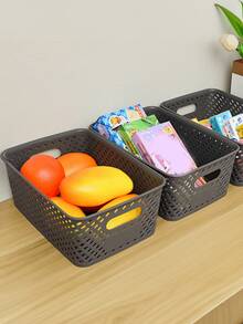 6/4/2Pcs Modern Stacked Plastic Storage Box With Lid, High-Quality Rectangular Organizing Box, Suitable For Shelves, Drawers, Wardrobes, Game Rooms, Classrooms And Offices - Multi-Functional Home Storage Box, Natural Touch Design, Perforated Design - White - View 7