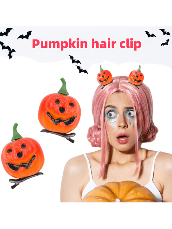 A Foam Material Pumpkin Hair Clip Decoration, Suitable For Halloween Head Ornaments, Claw Clips, Hair Claws, Clips For Hair, Hair Slide, Hair Barrettes, School Stuff