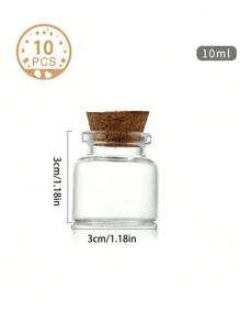 6/10 Stücke tragbare Mini Flaschenaufbewahrung, praktische korkverschlossene Gläser, hochdicht kompakte Glasflaschen