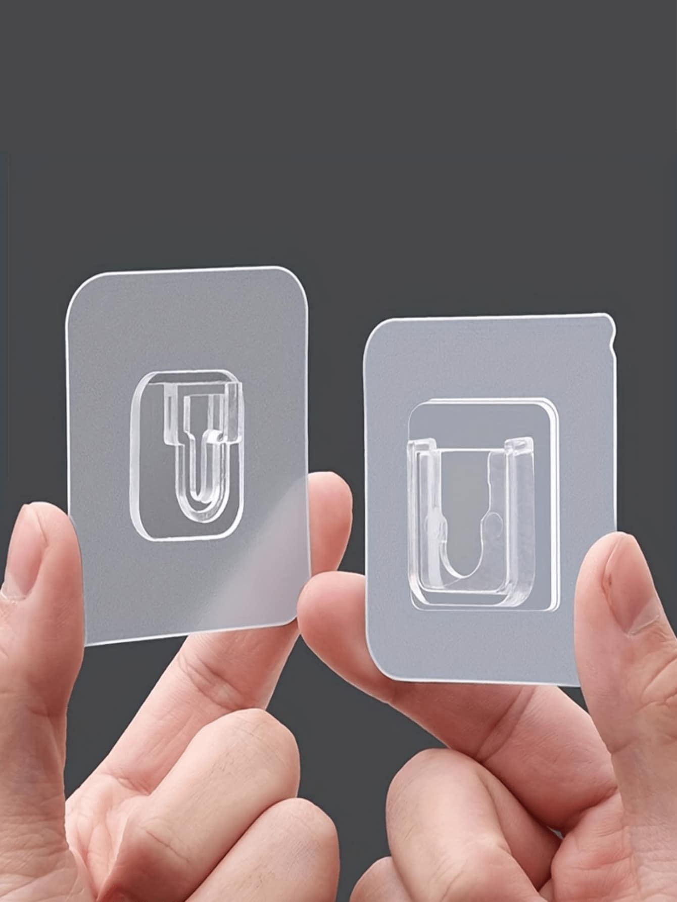 10 piezas de ganchos fáciles de instalar y prácticos, ganchos de pared de plástico de moda, adecuados para enrutadores, enchufes, marcos de fotos, controles remotos, ganchos multifuncionales impermeables adecuados para cocinas, dormitorios, baños y oficinas, ganchos de utilidad - transparente - Ver 1