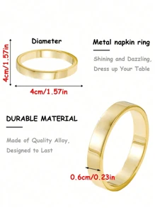 6pcs/12pcs Metal Napkin Rings, Simple Gold Napkin Holders For Men And Women, Reusable For Family Gatherings, Banquets, Minimalist Napkin Buckles For Table Setting, Party Festive Supplies.