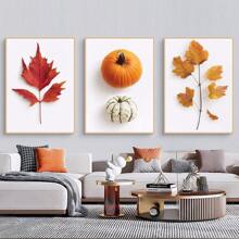 1/3PCS Autumn Harvest Poster Optional Frame Wall Art, Autumn Bounty For Kitchen Decoration, Seasonal Home Wall Decoration Wall Decor Living Room
