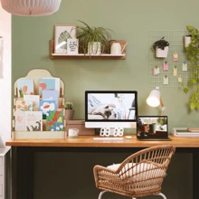 1 件优雅的 4 层木制展示架，梯形海报和明信片整理器，办公室备忘录和名片存储架，便携且时尚，适用于家庭、办公室、零售、卖家和活动场所