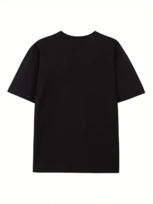 Camiseta gráfica de Bruja Malvada, camiseta de cuello redondo 100%, top de tela de ajuste casual y suelto, impresión inspirada en El Mago de Oz - Negro - Ver 3