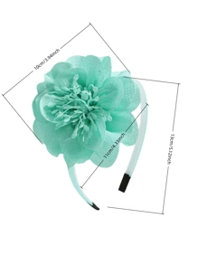 1 件纯色雪纺花头带，手工花发带镂空发饰，适合表演、派对、朋友聚会、女孩花发饰