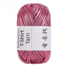100g/300g New Metallic Color Fabric Strips, Shiny Thick Knitted Faux Leather For DIY Bags, Silver Thread, Crochet Bags, Crochet Pads, Craft Yarn - Multicolor-1pcs - View 21