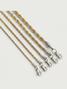 1 chiếc vòng cổ bằng thép không gỉ mạ vàng 18K dày dành cho nữ, thiết kế nhiều lớp, nhiều kích cỡ, phù hợp với trang phục đi biển mùa hè, quà tặng ngày lễ tình nhân - Nhiều màu - Xem 3