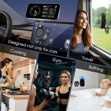 360° Rotating Magnetic Phone Stand, Foldable & Telescopic, ABS Material, Non-Waterproof, Perfect For Car, Shower, Travel, Gym, Smooth Mirror - Adjustable And Rotatable Stand, Phone Holder | Modern Phone Stand | Adjustable Stand PS:Only Suitable For Installation And Use In Locations With Smooth Surfaces