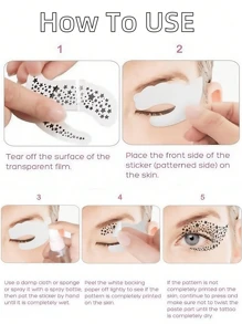 6 Blatt Halloween Sommersprossen Gesichts-Tattoos mit Katze, niedlichem Kürbis, Stern, Herz, wasserfeste realistische temporäre Halloween Tattoo Aufkleber für Frauen Cosplay Make-up Halloween Party Festival Abschlussball