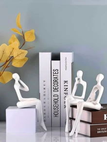 1 pieza Figura ornamental de arte abstracto de alta gama en estilo nórdico y de lujo, decoración de alta gama para sala de estar, dormitorio y maqueta, Artesanía de resina del Pensador - Multicolor - Ver 3