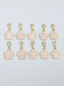 10个合金樱花钥匙扣，优雅花卉设计，带吊牌，适合挂在包包、车钥匙上，情侣生日和节日礼物，粉色调，女士礼物，情人节礼物，汽车配件，可爱哥特风Y2K风格礼物，送给母亲、父亲、毕业生和老师 - 粉紅色櫻花 - 查看 2