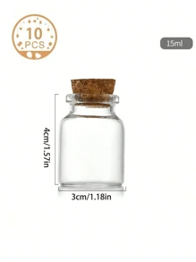 6/10 Stücke tragbare Mini Flaschenaufbewahrung, praktische korkverschlossene Gläser, hochdicht kompakte Glasflaschen