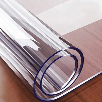 1pc 1.5mm Thick Clear PVC Table Protector - & Heat-Resistant Desk Mat, Easy Clean Rectangular Cover For Dining & Writing Tables