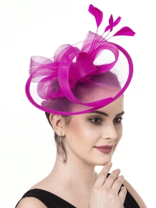 1 Stück Faszinierende Damenhüte für Teegesellschaft, Kentucky Derby Hut der 1950er Jahre mit Federclip, Braut-Hochzeitsparty Vogelkäfig-Schleier Kopfschmuck, Blumen 1920er Jahre Pferderennen Kopfschmuck, Vintage Hut der 50er Jahre, Kostümhut der 1940er Jahre, Pillbox Hut, Damenaccessoires, Mädchen Geburtstag, Muttertag, Halloween, Weihnachtsgeschenk, Schwarz, Rot, Rosa, Dunkelviolett, Mini Hüte, Mini Fascinator, Mini Kappe, Mini Zylinder, Haaraccessoires
