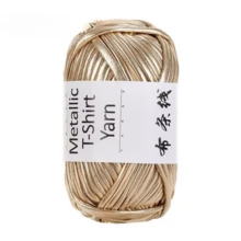100g/300g New Metallic Color Fabric Strips, Shiny Thick Knitted Faux Leather For DIY Bags, Silver Thread, Crochet Bags, Crochet Pads, Craft Yarn - Multicolor-1pcs - View 14