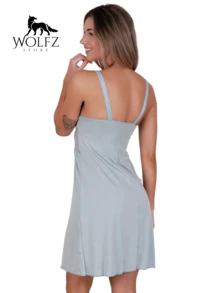 Nursing Nightgown With Lace Detail Easy Open Closure For Maternity Simple Elegant Romantic Contrast Lace Fabric - 薄荷綠 - 查看 3