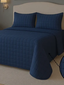 Queen Size Athenas 400 Thread Count Bedspread High Quality Embroidery Bed - 藍色 - 查看 1