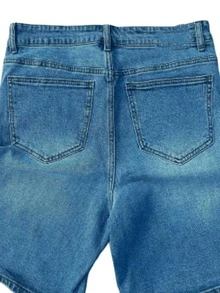 Men Baggy Jeans Shorts Y2k Baggy Jorts Demin Cargo Short Harajuku Bermuda Shorts For Women - 藍色 - 查看 2