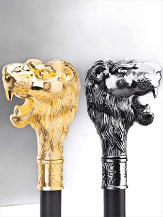 1pc Two-Color Lion Cane Two Sections Detachable Retro Civilized Stick Fashionable And Elegant High-End British Gentleman Walking Stick Suitable For Daily Holiday Gifts Christmas Halloween Role-Playing Stage Performances