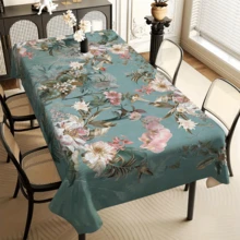 1 块防水防油方形桌布 - 多功能涤纶印花设计，适用于餐饮、派对和家居装饰