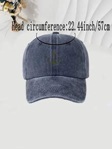 1pc Anchor Printed Baseball Cap, Washable & Adjustable, Fashion Breathable Versatile Sun Hat, Suitable For Outdoor, Holiday Gift - Anchor - View 2