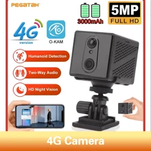 Cameră mini 5MP, viziune nocturnă în interior, supraveghere video, monitorizare securitate, baterie reîncărcabilă 3000 mAh, cameră de acasă, compatibilă cu cartela SIM 4G