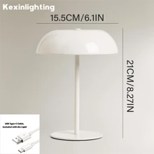 Kexinlighting 1pc Nordic Style Solid Color Iron Desk Lamp, Touch Control Lamp, 3 Color Temperatures Adjustable, Brightness Adjustable, LED Eye-Care Desk Lamp, Portable Wireless Desk Lamp - Solid Color - View 12