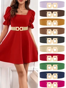 Große Größen 1 Stück modischer, eleganter und einfacher dekorativer Gürtel für Damen, marineblau, braun, khaki, Damen Gürtel für Lässig, Boho, süß, sexy, elegant, elastischer Bund für Valentinstag, Reise, Urlaub, Party, Alltag, Vielseitiger Gürtel für Sommer, Schule, Herbst, Halloween