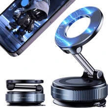 360° Rotating Magnetic Phone Stand, Foldable & Telescopic, ABS Material, Non-Waterproof, Perfect For Car, Shower, Travel, Gym, Smooth Mirror - Adjustable And Rotatable Stand, Phone Holder | Modern Phone Stand | Adjustable Stand PS:Only Suitable For Installation And Use In Locations With Smooth Surfaces