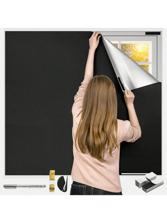 1PC Portable Blackout Curtain, DIY Blackout Blinds With Cutter Knife, No Drill, Blackout Curtains For Home And Dorm Rooms - Black Curtains Offering Ultimate Privacy And Comfort,Blackout Blind,300x145cm Blackout Shades With Adhesive Tapes,Window Cover For Baby Nursery,Bedroom,Living Room