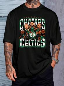 Champs Celtics Basketball T-Shirt Sports Players Unisex Men's Women's 100% Cotton Top Premium Streetwear New Release Black White Immediate Shipping Various Colors!! Plus Size - 黑色 - 查看 1