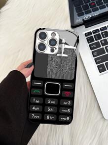 Funda de teléfono personalizada con diseño de moda, material de vidrio plateado para imitación de teléfonos móviles, resistente al desgastetant y a la suciedadtant, adecuada para I Max 16 Pro Max/16E/15 ProMax/14 Pro/13 Promax/12 ProMAX/11 Pro/X/ Xr/Smax