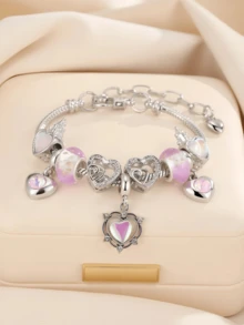 1 件时尚欧美风格水钻空心串珠手链