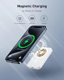 Magsafe 便携式充电器兼容 ，5,000mAh 20W 磁吸移动电源，快速充电无线电池组，配备 20W USB-C 接口，兼容 16/15/14/13/12 系列，2025 版本适合夏季假期户外旅行/露营和免提应急备用移动电源，适合送给家人、朋友、生日的礼物，磁性无线 Nan - 彩色 - 查看 3