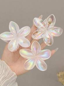 Cute Colorful Flower Claw Clips, Hair Claws For Bun Updo, For Women & Girls Snowflake Halloween