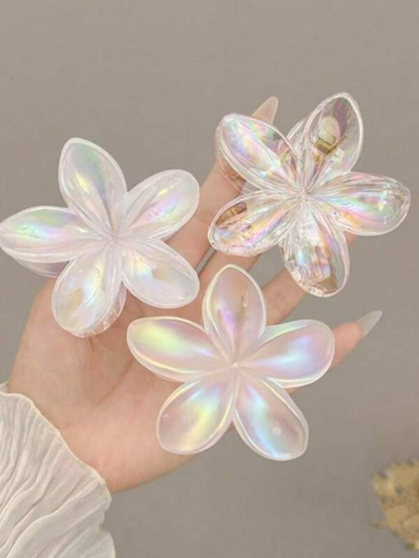 Cute Colorful Flower Claw Clips, Hair Claws For Bun Updo, For Women & Girls Snowflake Halloween