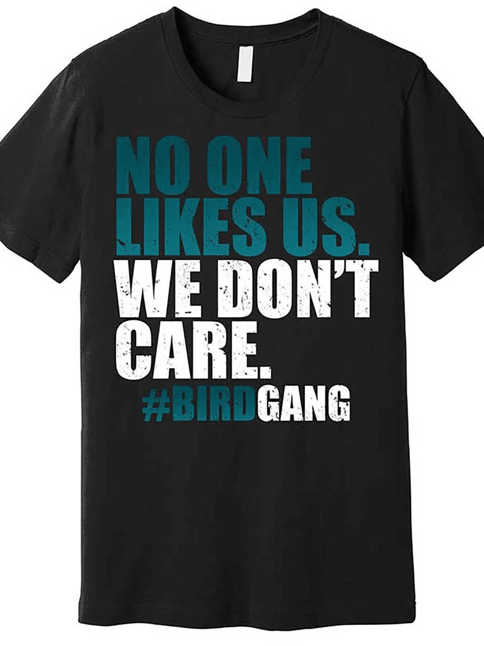 Men'S 'We Don't Care' Bird Gang Graphic T-Shirt- Lightweight Black Cotton, Short Sleeve, Philadelphia Football Style Casual Wear, Machine Washable, Summer Essential - màu đen - Xem 1