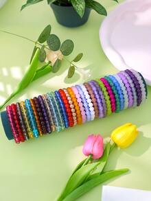 10/20/30Pcs Mixed Bohemian Colorful Glass Beaded Bracelets Set - Stackable Multi-Style Stretch Bracelets For Women, Suitable For Women Versatile For Daily Wear And Gifting - Multicolor - View 6